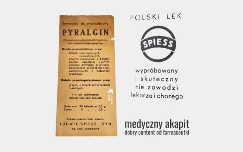 Pyralgina na bóle neuralgiczne, reumatyczne, anginy, grypy. Lek skuteczny, nie zawodzi lekarza i chorego.