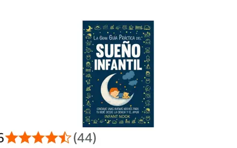 Libros sobre sueño infantil: portada de "La Gran Guía Práctica del Sueño Infantil" con un niño durmiendo en la luna.