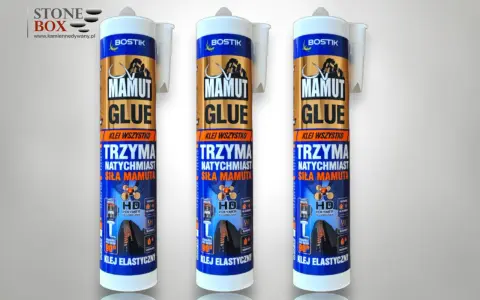 Trzy tubki kleju Mamut Glue, który klei wszystko i trzyma natychmiast z siłą mamuta. Idealny do wielu zastosowań.