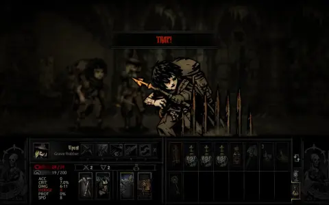 Grave Robber z gry planszowej dungeon crawler wpada w pułapkę.