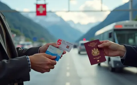 Przejście graniczne ze Szwajcarią. Czy do Szwajcarii potrzebny jest paszport? Pokazano paszport i karty identyfikacyjne.