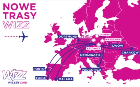 Dokąd lata Wizz Air z Polski w 2026? Nowe trasy i tanie loty