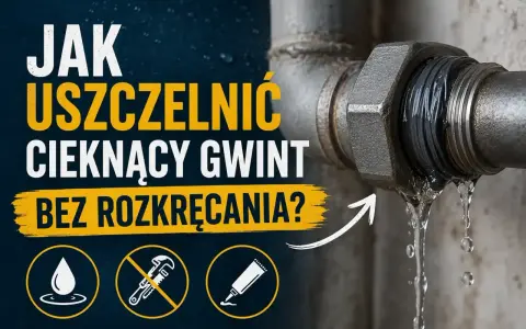 Jak uszczelnić cieknącą rurę wodną bez rozkręcania? Widok na metalowe połączenie rur z widocznym wyciekiem wody.