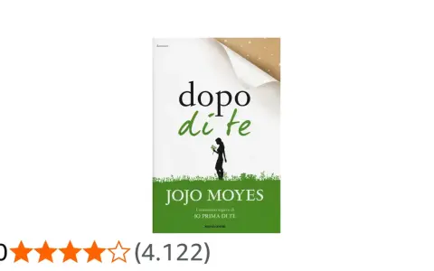 Copertina del libro "Dopo di te", seguito di "Io prima di te". Una silhouette di donna tiene un mazzo di fiori.