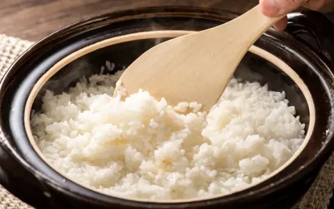 Arroz blanco recién cocido, humeante y esponjoso, listo para servir. Explora los diferentes tipos de arroz y sus texturas.