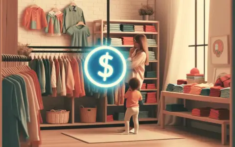 Kobieta z dzieckiem w sklepie z ubraniami, zastanawiają się jakie alimenty przy zarobkach 3500 netto można przeznaczyć na zakupy.