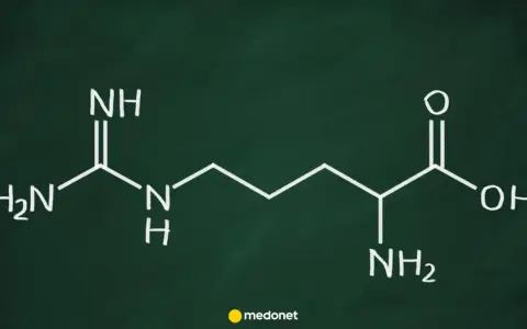 Struktura chemiczna argininy. Dowiedz się, arginina co to jest i jakie ma znaczenie dla organizmu.