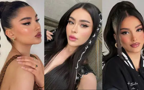 Tres mujeres con peinados aesthetic: coleta alta trenzada, cabello suelto con trenzas decoradas y coleta alta con mechones sueltos.
