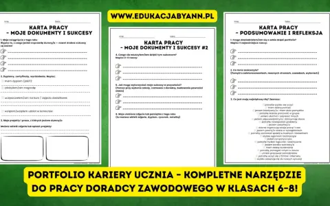 Karty pracy "Portfolio kariery ucznia" pomagają zrozumieć, czym jest portfolio i jak je tworzyć.