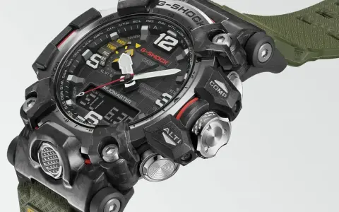 Wytrzymały zegarek G-SHOCK GWG-2000 Mudmaster z zielonym paskiem, gotowy na każde wyzwanie.