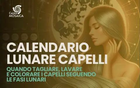 Calendario lunare capelli: scopri quando tagliare, lavare e colorare i capelli seguendo le fasi lunari. Immagine con donna e luna.