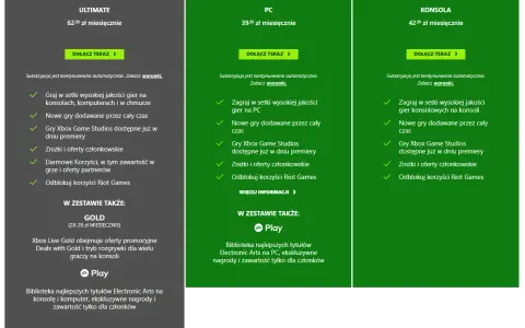 Porównanie planów Xbox Game Pass: Ultimate, PC i Konsola. Dostępne gry i korzyści dla graczy.