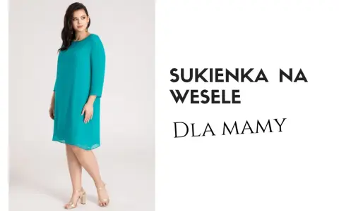Elegancka turkusowa sukienka dla mamy panny młodej. Idealna na wesele, podkreśla sylwetkę.