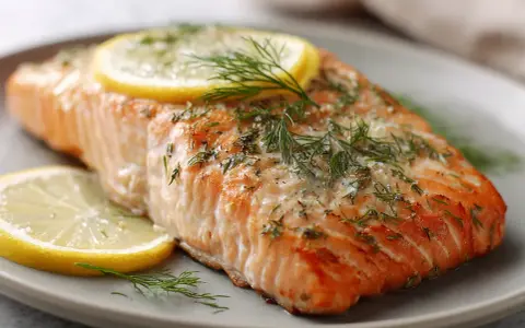 Ugnsbakad lax med citron och dill, perfekt för en snabb och hälsosam måltid. Lax i ugn temp.