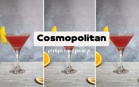 Cosmopolitan przepis na drinka z pomarańczą i skórką.