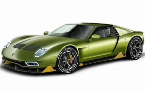 Grüner Lamborghini Miura mit V12-Motor, ein Meisterwerk der Ingenieurskunst.