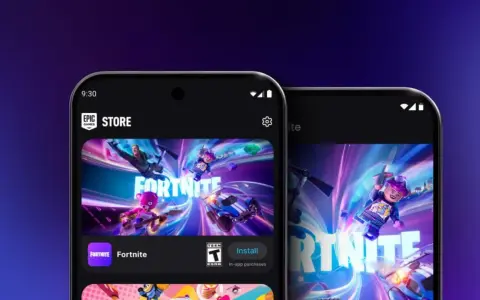 Dos teléfonos muestran la Epic Games Store con Fortnite. Descubre trucos para Fortnite y domina el juego.