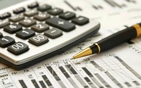 Calculatrice et stylo sur un graphique, outils pour analyser un report deficit foncier.