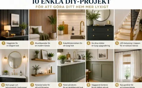 10 enkla DIY-projekt för att göra ditt hem mer lyxigt: från vägglister till nya gardiner.