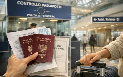 Paszporty i dokumenty gotowe do podróży. Czy do Włoch trzeba paszport? Tak, jeśli nie jesteś obywatelem UE.