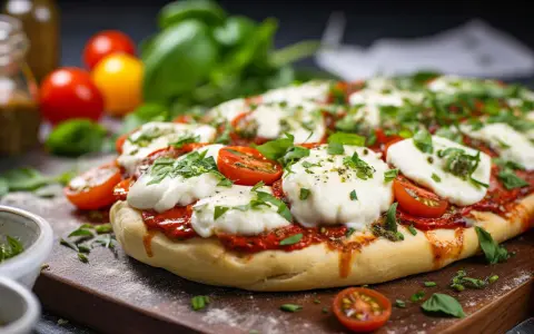 Dietetyczna pizza z mozzarellą, pomidorkami i bazylią. Idealna na lekki posiłek, gdy zastanawiasz się, jak zrobić dietetyczną pizzę.