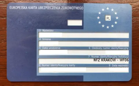 Europejska karta ubezpieczenia zdrowotnego, numer identyfikacyjny instytucji NFZ KRAKÓW.
