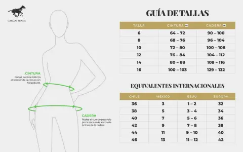 Guía de tallas Carlos Prada: ¿qué número es un pantalón talla L? Tabla de medidas de cintura y cadera, equivalentes internacionales.