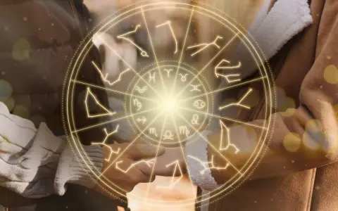 Koło zodiaku z symbolami gwiazd. Zastanawiasz się, jaki znak zodiaku pasuje do Ryby?