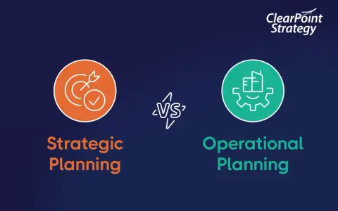 Strategic Planning vs. Operational Planning, a visual comparison for effective board strategy.