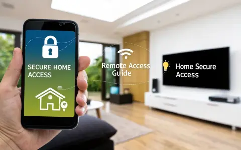 A hand holds a smartphone displaying "Secure Home Access," illustrating how IoT devices are remotely controllable for a safe and connected living space.