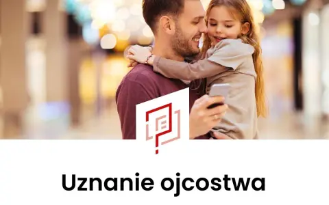 Ojciec z córką, która obejmuje go, patrzą na telefon. To obraz radości i miłości, symbolizujący uznanie ojcostwa przed porodem.