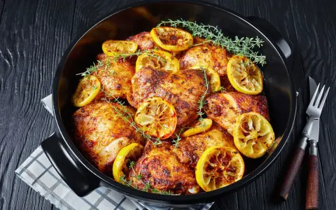 Ugnsbakad kyckling med citron och timjan, ett perfekt middagstips vardag.