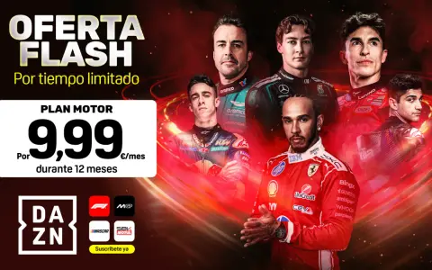 Oferta Flash: Plan Motor por 9,99€/mes durante 12 meses. Incluye Fórmula 1, MotoGP y más. ¡Suscríbete ya!