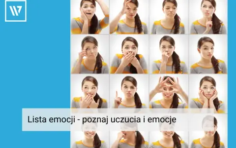 Szesnaście twarzy wyrażających różne emocje: radość, smutek, zdziwienie, złość. Poznaj bogactwo ludzkich emocji.