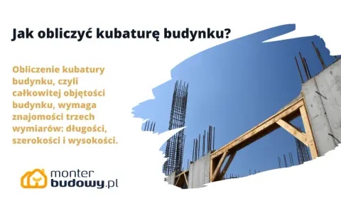 Budowa w toku, beton i zbrojenie. Obliczenie kubatury budynku wymaga znajomości jego wymiarów.