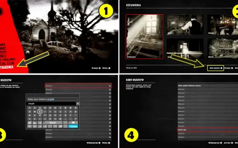 Ekran gry RDR2 z menu kodów oszustw. Wpisujesz "Keep your dreams simple", by odblokować kody do rdr2.