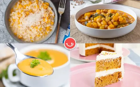 Cuatro deliciosas recetas con calabaza: risotto cremoso, guiso reconfortante, sopa aterciopelada y un pastel esponjoso. ¡Perfectas para cualquier ocasión!