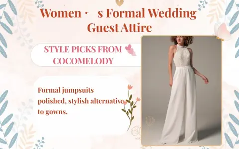 Women's formal wedding guest attire: A white lace-top jumpsuit offers a polished, stylish alternative to gowns, defining what formal attire for a wedding can mean.