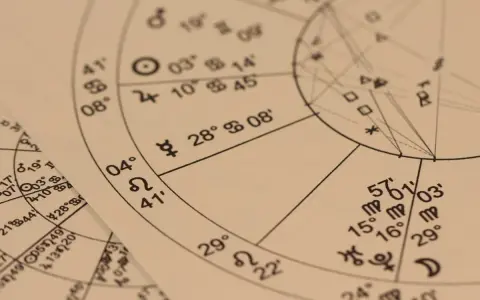 Zbliżenie na papier z symbolami i liczbami, ukazujące astrologia wedyjska kosmogram.