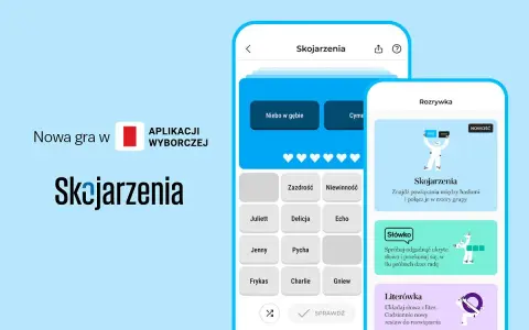 Nowa gra w aplikacjach wyborczej: Skojarzenia. Gra, która rozwija słownictwo i kreatywność, oferując wiele godzin zabawy.