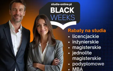 Promocja Black Weeks na studia online! Zniżki na licencjackie, inżynierskie, magisterskie, podyplomowe i MBA. Idealne dla przyszłych specjalistów od marketingu.
