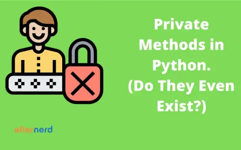 Ikona postaci z kłódką i hasłem, obok tekst "Private Methods in Python. (Do They Even Exist?)".