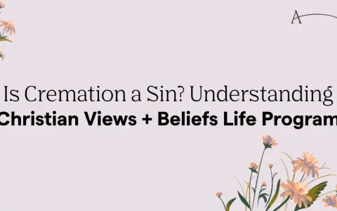 Is cremation a sin? This image explores Christian views and beliefs on the topic, with floral accents.