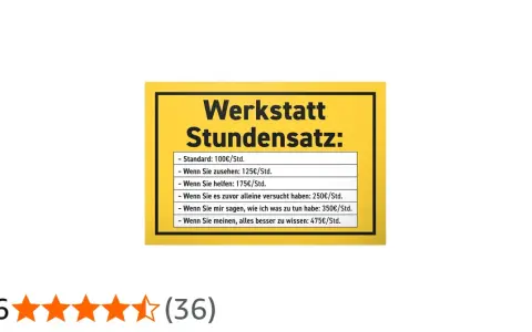 Werkstatt Stundensatz: von 100€ bis 475€/Std., je nach Mithilfe oder Ratschlägen.