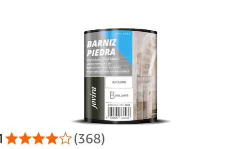 Barniz para piedra Jovira, incoloro y brillante, base agua. Protege y embellece superficies de piedra.