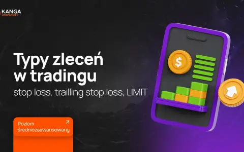 Zlecenie giełdowe typu stop loss, trailing stop loss i limit na ekranie telefonu z wykresem i monetami. Poziom średniozaawansowany.