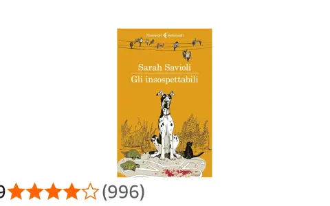 Copertina del libro "Gli insospettabili" di Sarah Savioli, con un cane maculato, un gatto nero e tartarughe.