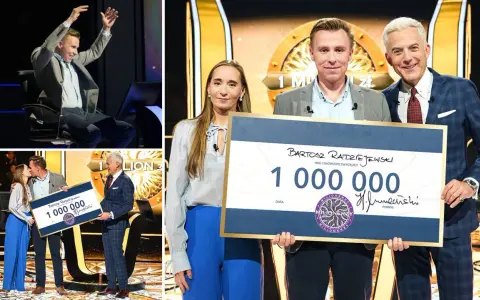 Bartosz Radziejewski wygrał milion w Milionerach! Radość zwycięzcy, jego partnerki i prowadzącego.
