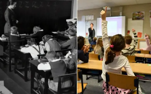Dawne i współczesne sale lekcyjne. Pruski system edukacji wczoraj i dziś.