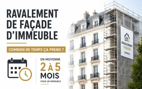 Le ravalement de façade d'un immeuble prend en moyenne 2 à 5 mois.